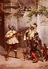 Ludovico Marchetti Canvas Paintings - The Musketeers